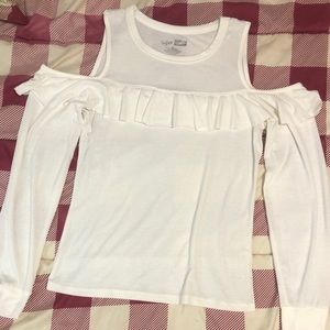 Super soft sexy long sleeve blouse with ruffles